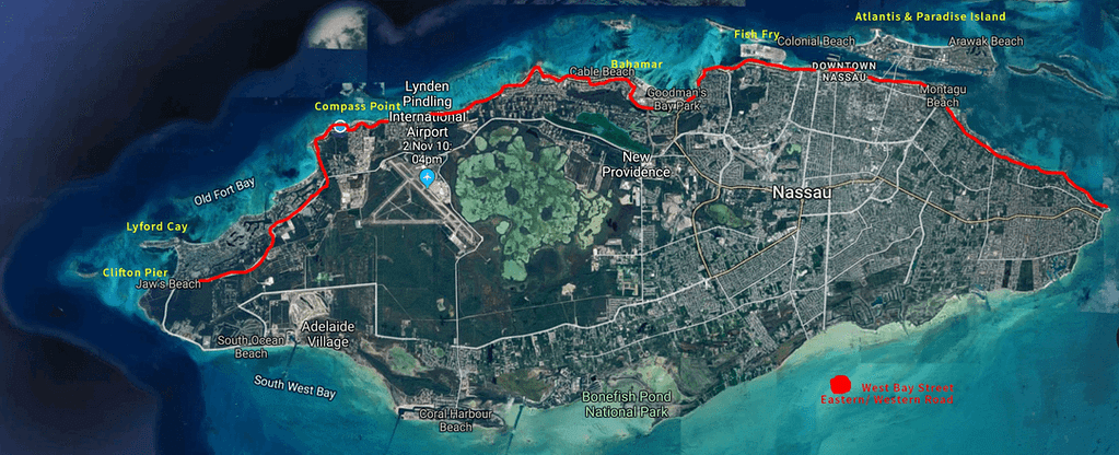 Map of Nassau- Transportation Guide to Nassau Bahamas